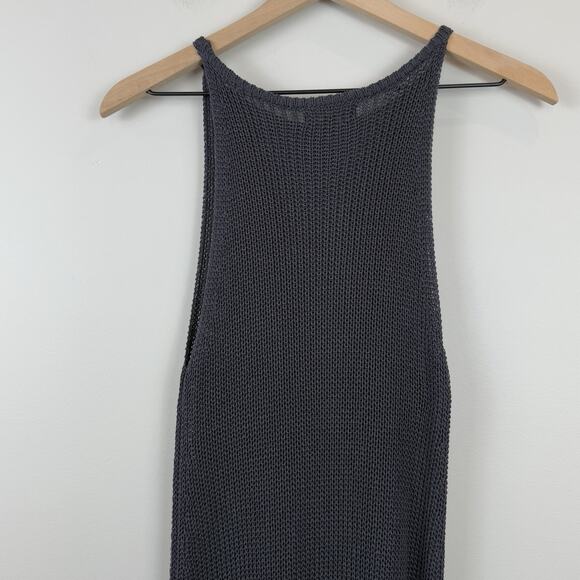 Beulah Style Maxi Sweater Dress Large Gray Sleeveless Stretchy Form Fitting Boho - Picture 8 of 11